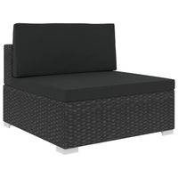 Thumbnail for 5-tlg. Garten-Lounge-Set mit Auflagen Poly Rattan Schwarz