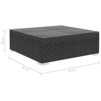 Thumbnail for 5-tlg. Garten-Lounge-Set mit Auflagen Poly Rattan Schwarz