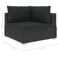 Thumbnail for 10-tlg. Garten-Lounge-Set mit Auflagen Poly Rattan Schwarz