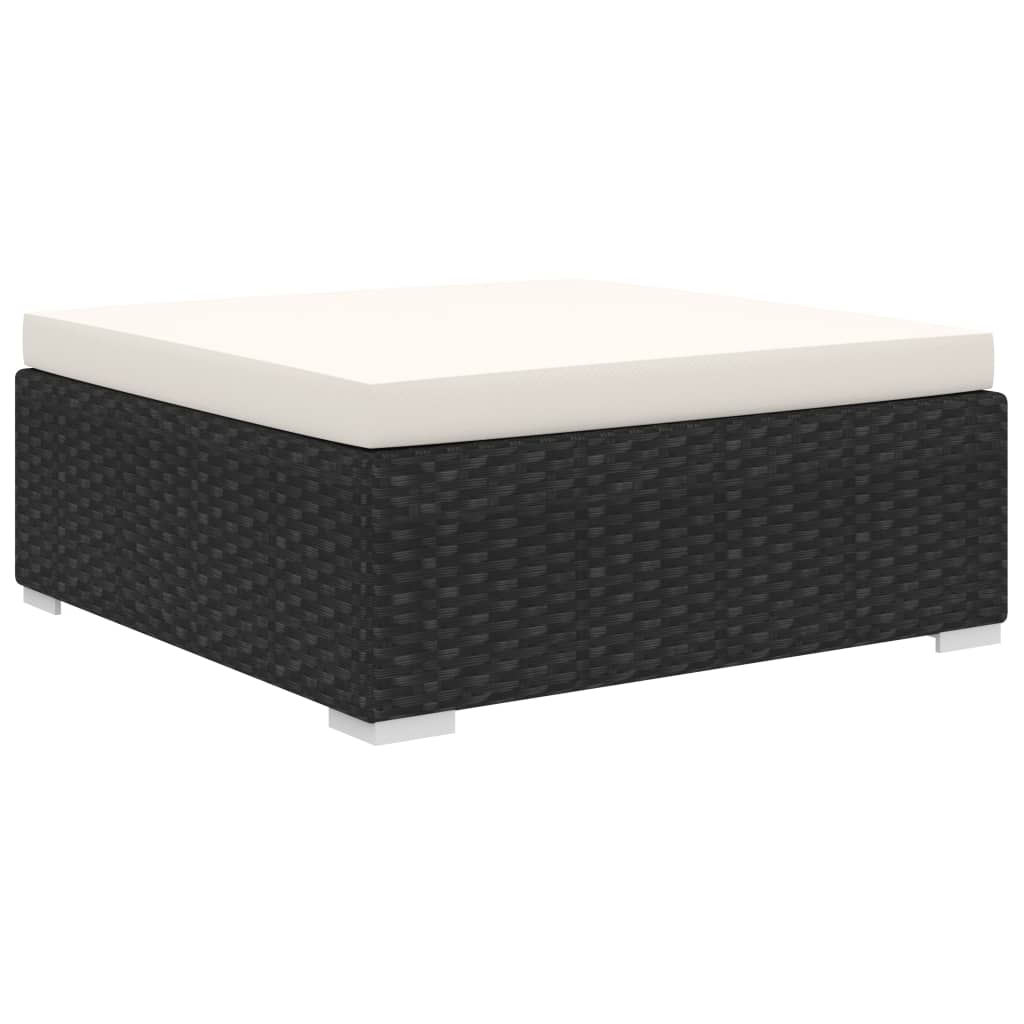 9-tlg. Garten-Lounge-Set mit Auflagen Poly Rattan Schwarz