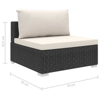 Thumbnail for 9-tlg. Garten-Lounge-Set mit Auflagen Poly Rattan Schwarz