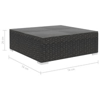 Thumbnail for 9-tlg. Garten-Lounge-Set mit Auflagen Poly Rattan Schwarz