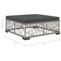 Thumbnail for 8-tlg. Garten-Lounge-Set mit Auflagen Poly Rattan Grau