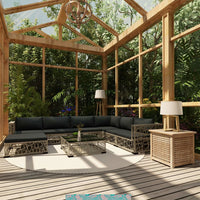 Thumbnail for 8-tlg. Garten-Lounge-Set mit Auflagen Poly Rattan Grau
