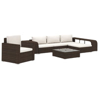 Thumbnail for 8-tlg. Garten-Lounge-Set mit Auflagen Poly Rattan Braun