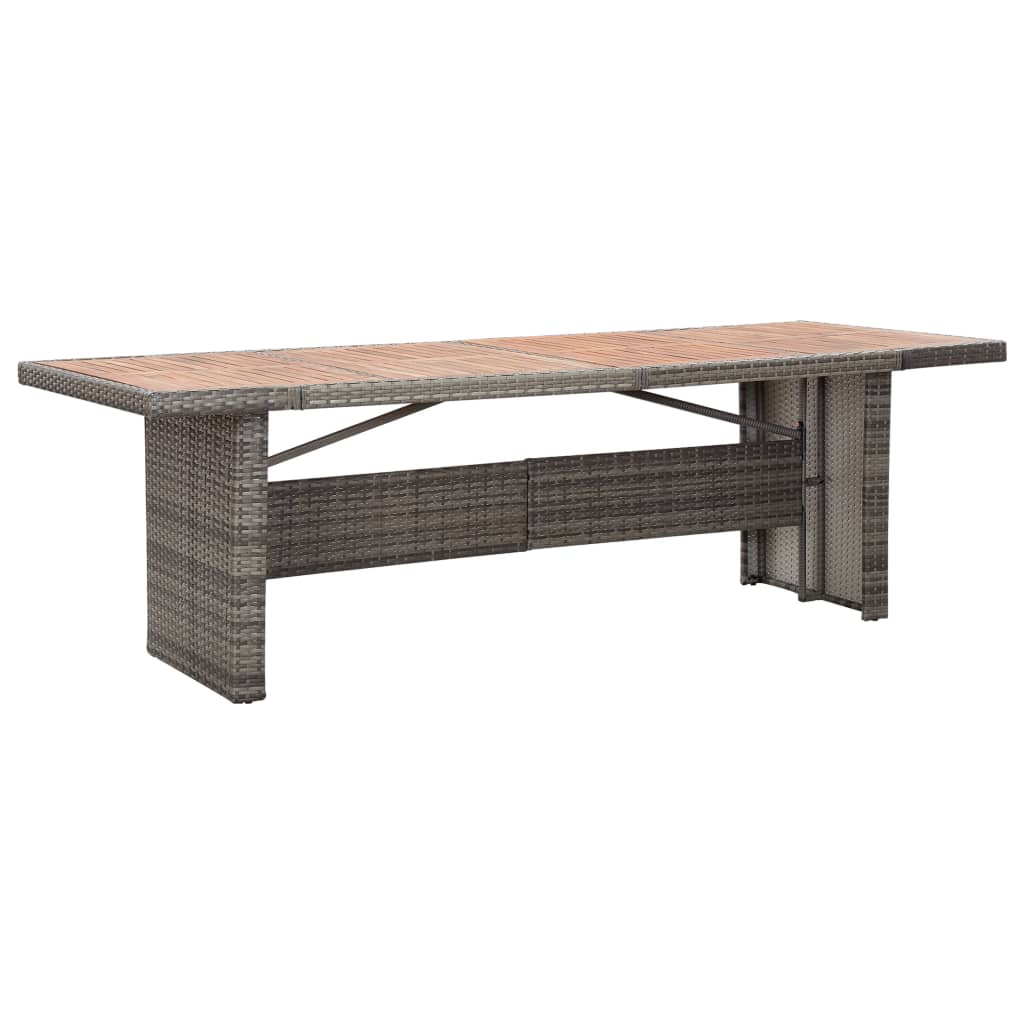 9-tlg. Garten-Essgruppe mit Auflagen Poly Rattan Grau