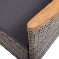 Thumbnail for 9-tlg. Garten-Essgruppe mit Auflagen Poly Rattan Grau