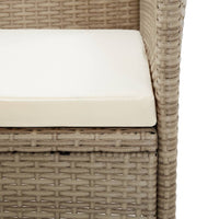 Thumbnail for Gartenstühle 2 Stk. mit Auflagen Poly Rattan Beige