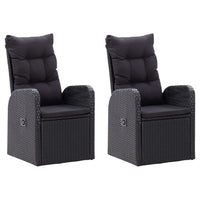 Thumbnail for Garten-Liegestühle 2 Stk. mit Auflagen Poly Rattan Schwarz
