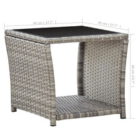 Thumbnail for Couchtisch Grau 45 x 45 x 40 cm Poly Rattan und Glas