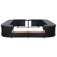 Thumbnail for Whirlpool-Umrandung Quadratisch Schwarz 268x268x55 Poly Rattan