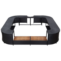 Thumbnail for Whirlpool-Umrandung Quadratisch Schwarz 268x268x55 Poly Rattan