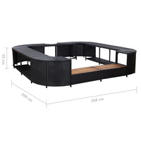 Thumbnail for Whirlpool-Umrandung Quadratisch Schwarz 268x268x55 Poly Rattan