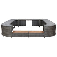 Thumbnail for Whirlpool-Umrandung Quadratisch Grau 268x268x55 cm Poly Rattan
