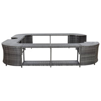 Thumbnail for Whirlpool-Umrandung Quadratisch Grau 268x268x55 cm Poly Rattan