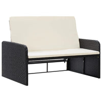 Thumbnail for 2-tlg. Garten-Lounge-Set mit Auflagen Poly Rattan Schwarz