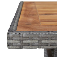 Thumbnail for Garten-Esstisch Grau Poly Rattan und Massivholz Akazie