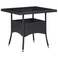 Thumbnail for Garten-Esstisch Schwarz Poly Rattan und Glas