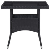Thumbnail for Garten-Esstisch Schwarz Poly Rattan und Glas