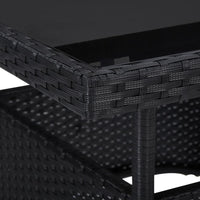 Thumbnail for Garten-Esstisch Schwarz Poly Rattan und Glas
