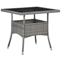 Thumbnail for Garten-Esstisch Grau Poly Rattan und Glas