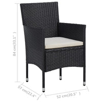 Thumbnail for Garten-Essstühle 2 Stk. Poly Rattan Schwarz