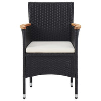 Thumbnail for Garten-Essstühle 2 Stk. Poly Rattan Schwarz