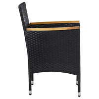 Thumbnail for Garten-Essstühle 2 Stk. Poly Rattan Schwarz