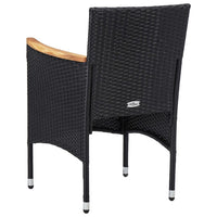 Thumbnail for Garten-Essstühle 2 Stk. Poly Rattan Schwarz