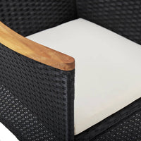Thumbnail for Garten-Essstühle 2 Stk. Poly Rattan Schwarz
