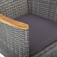 Thumbnail for Garten-Essstühle 2 Stk. Poly Rattan Grau