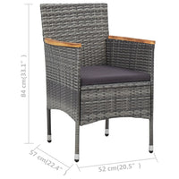 Thumbnail for Garten-Essstühle 2 Stk. Poly Rattan Grau