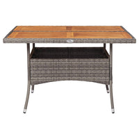 Thumbnail for Garten-Esstisch Grau Poly Rattan und Massivholz Akazie