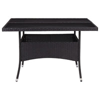 Thumbnail for Garten-Esstisch Schwarz Poly Rattan und Glas
