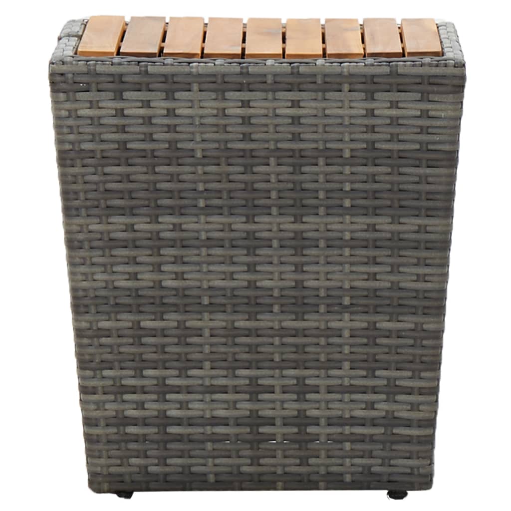 Beistelltisch Grau 41,5×41,5×43 cm Poly Rattan & Massivholz