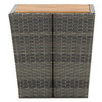 Thumbnail for Beistelltisch Grau 41,5×41,5×43 cm Poly Rattan & Massivholz