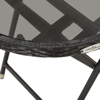Thumbnail for Beistelltisch Schwarz 60 cm Poly Rattan und Hartglas