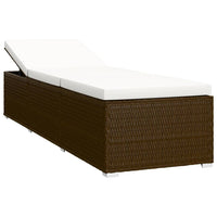 Thumbnail for Sonnenliege mit Auflage und Teetisch Poly Rattan Braun