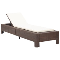 Thumbnail for Sonnenliege mit Auflage Braun Poly Rattan