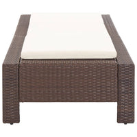 Thumbnail for Sonnenliege mit Auflage Braun Poly Rattan