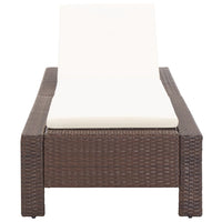 Thumbnail for Sonnenliege mit Auflage Braun Poly Rattan