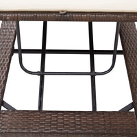 Thumbnail for Sonnenliege mit Auflage Braun Poly Rattan