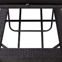 Thumbnail for Sonnenliege mit Auflage Schwarz Poly Rattan