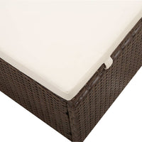Thumbnail for Sonnenliege mit Sonnenschutz und Auflagen Poly Rattan Braun