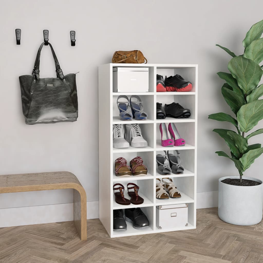 Schuhregal Weiß 54×34×100 cm Spanplatte