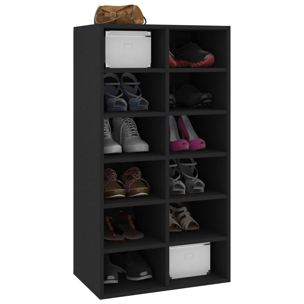 Schuhregal Schwarz 54×34×100 cm Spanplatte