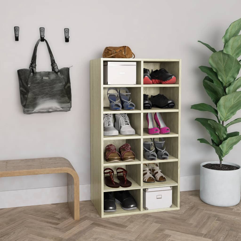 Schuhregal Sonoma-Eiche 54×34×100 cm Spanplatte