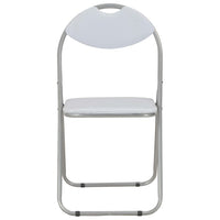 Thumbnail for Klappbare Esszimmerstühle 4 Stk. Weiß Kunstleder