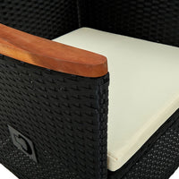 Thumbnail for Gartenstühle 2 Stk. mit Polstern Poly Rattan Schwarz