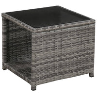 Thumbnail for 3-tlg. Bistro-Set mit Auflagen Poly Rattan Grau